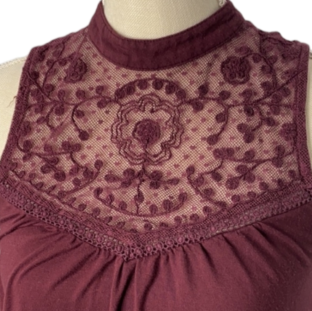 American Eagle xxs flowy dress burgundy - Picture 3 of 3